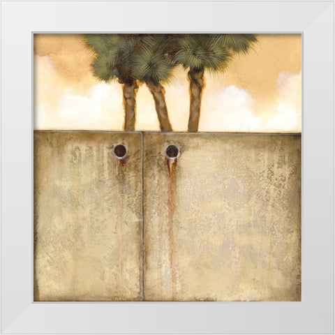 Peeking Palm II White Modern Wood Framed Art Print by Scott