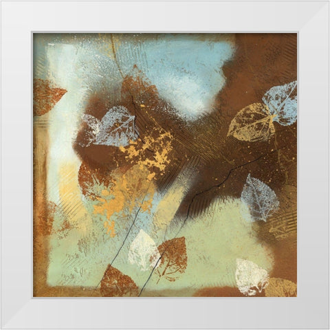 Tea Leaves I White Modern Wood Framed Art Print by Scott