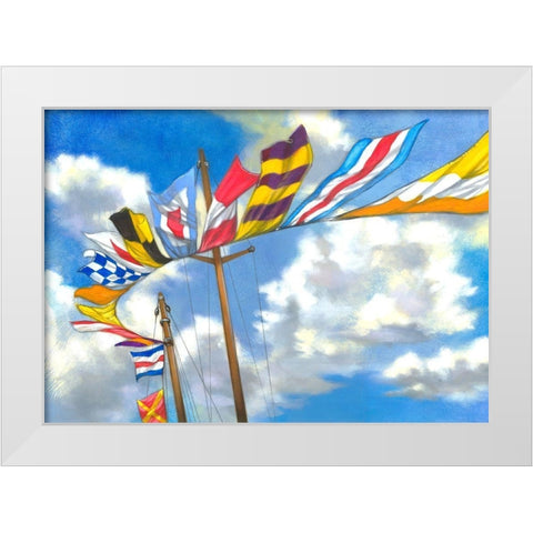 Yacht Flags White Modern Wood Framed Art Print by Scott