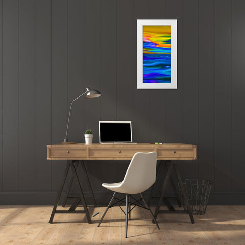 Sunset Waves I White Modern Wood Framed Art Print by Tripp