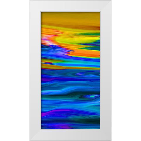 Sunset Waves I White Modern Wood Framed Art Print by Tripp