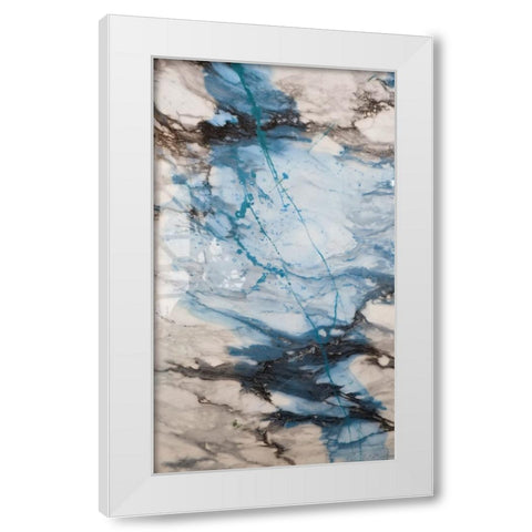 Blue Lightning White Modern Wood Framed Art Print by Phillip, Jamie