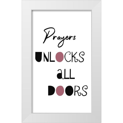 Pray White Modern Wood Framed Art Print by Phillip, Jamie