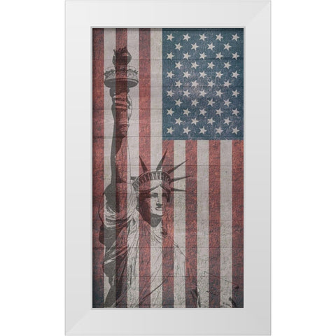 Liberty White Modern Wood Framed Art Print by Phillip, Jamie