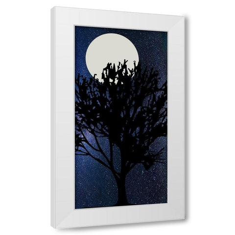 Night Moon White Modern Wood Framed Art Print by Phillip, Jamie