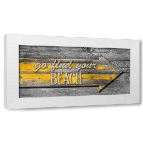 Beach White Modern Wood Framed Art Print by Phillip, Jamie