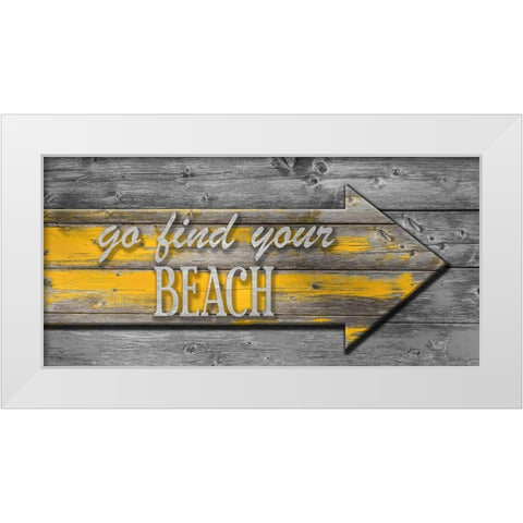 Beach White Modern Wood Framed Art Print by Phillip, Jamie