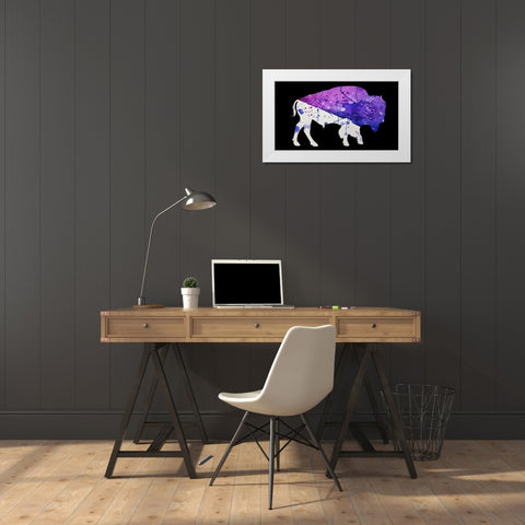 Abstract Buffalo White Modern Wood Framed Art Print by Phillip, Jamie