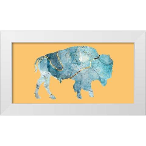 Abstract Buffalo 2 White Modern Wood Framed Art Print by Phillip, Jamie