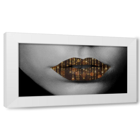 Kiss Me In Color White Modern Wood Framed Art Print by Phillip, Jamie