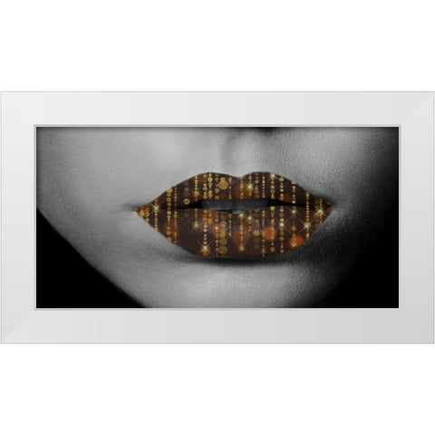 Kiss Me In Color White Modern Wood Framed Art Print by Phillip, Jamie