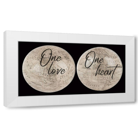 Love Map White Modern Wood Framed Art Print by Phillip, Jamie