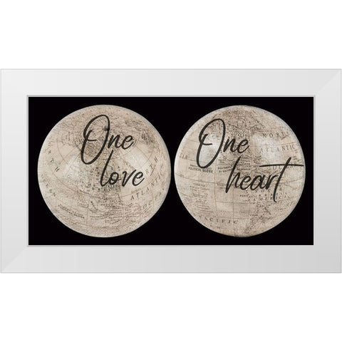 Love Map White Modern Wood Framed Art Print by Phillip, Jamie