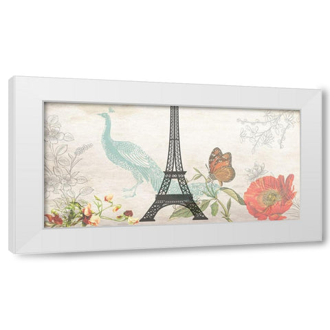 Romantic Paris White Modern Wood Framed Art Print by Phillip, Jamie