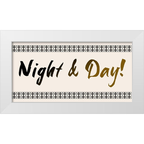 Night And Day White Modern Wood Framed Art Print by Phillip, Jamie