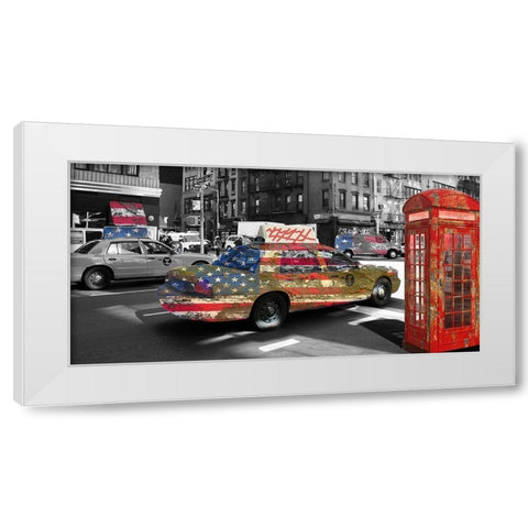 New London White Modern Wood Framed Art Print by Phillip, Jamie