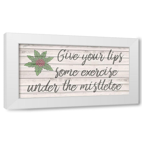 Mistletoe Kisses White Modern Wood Framed Art Print by Phillip, Jamie