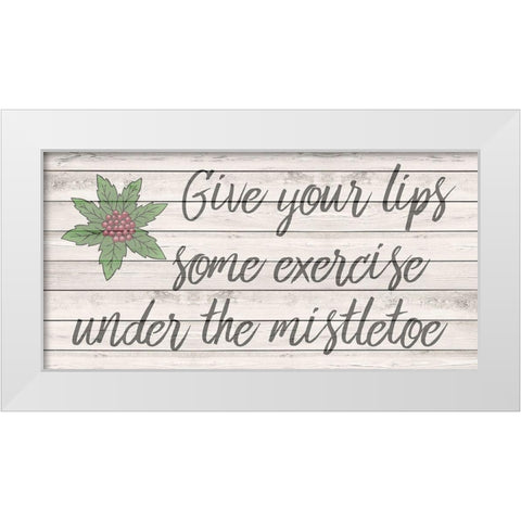 Mistletoe Kisses White Modern Wood Framed Art Print by Phillip, Jamie