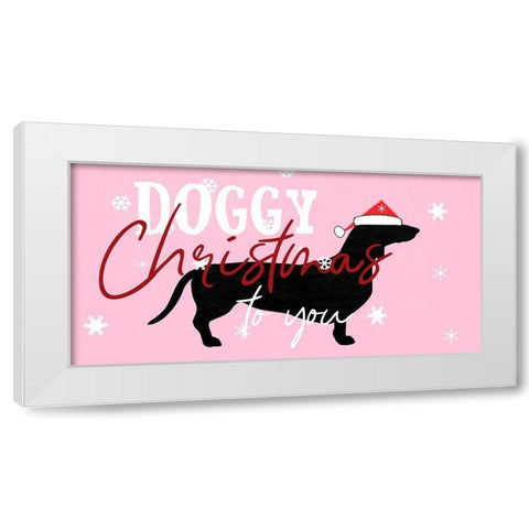 Doggy Christmas White Modern Wood Framed Art Print by Phillip, Jamie