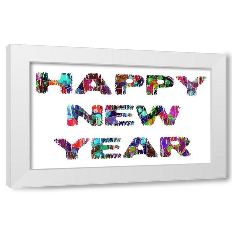 New Year White Modern Wood Framed Art Print by Phillip, Jamie