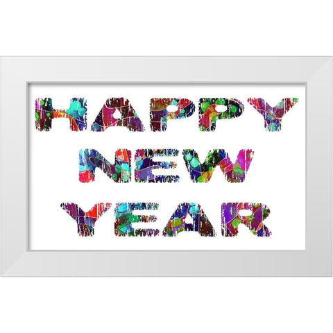 New Year White Modern Wood Framed Art Print by Phillip, Jamie