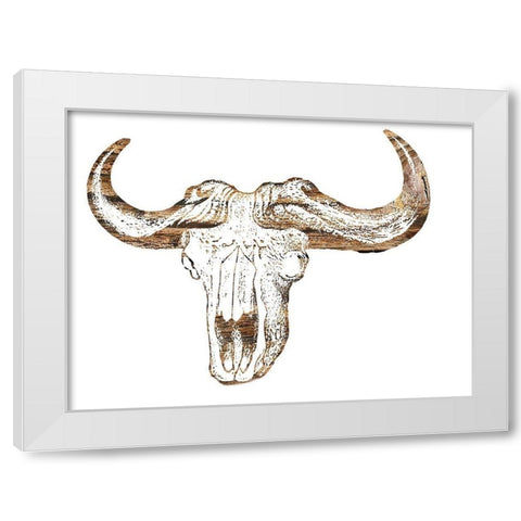 Skullo White Modern Wood Framed Art Print by Phillip, Jamie