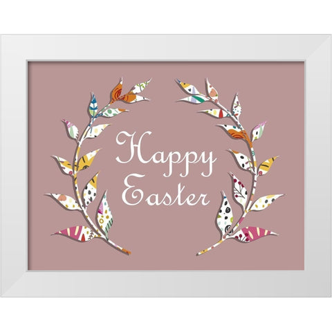 Happy Easter White Modern Wood Framed Art Print by Phillip, Jamie