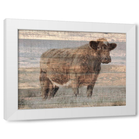 Farm Cow White Modern Wood Framed Art Print by Phillip, Jamie