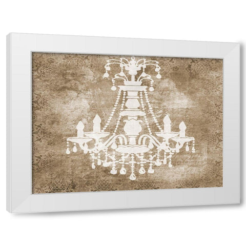 Chandelier White Modern Wood Framed Art Print by Phillip, Jamie