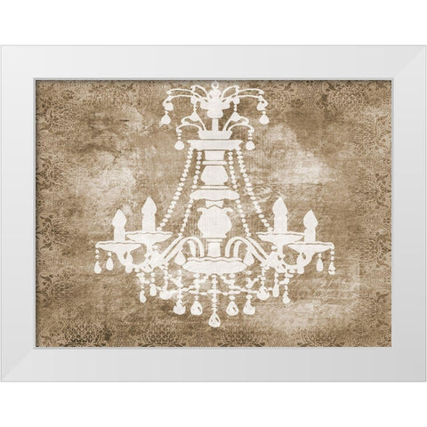 Chandelier White Modern Wood Framed Art Print by Phillip, Jamie