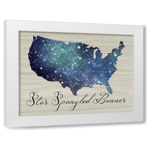 Star Spangled Banner White Modern Wood Framed Art Print by Phillip, Jamie