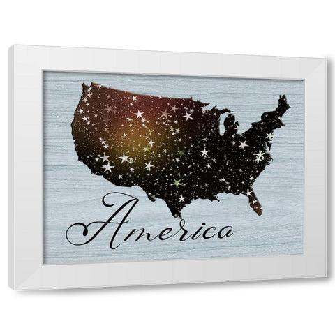 America White Modern Wood Framed Art Print by Phillip, Jamie