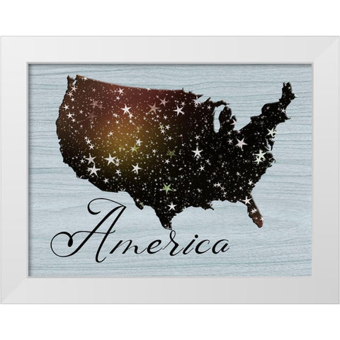 America White Modern Wood Framed Art Print by Phillip, Jamie