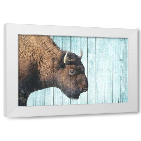 Bison Trail White Modern Wood Framed Art Print by Phillip, Jamie