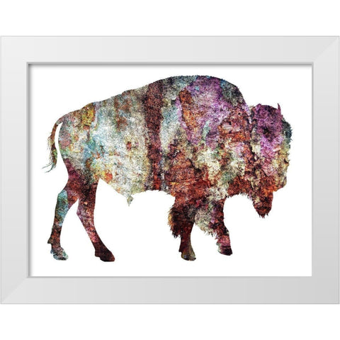 Rustic Bison White Modern Wood Framed Art Print by Phillip, Jamie