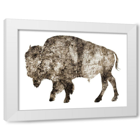 Rustic Bison 2 White Modern Wood Framed Art Print by Phillip, Jamie