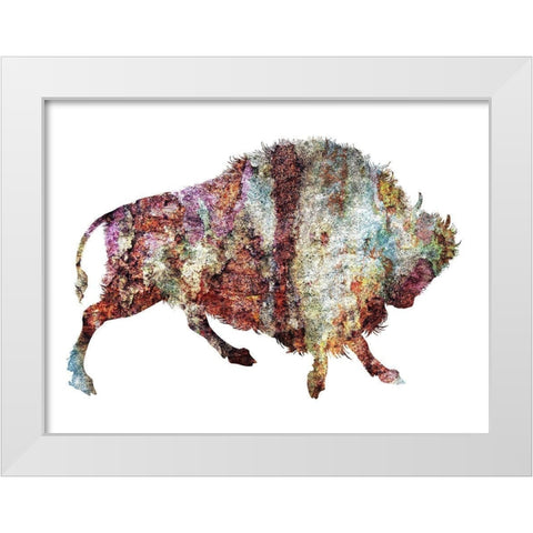 Rustic Bison 4 White Modern Wood Framed Art Print by Phillip, Jamie