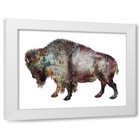 Rustic Bison 5 White Modern Wood Framed Art Print by Phillip, Jamie