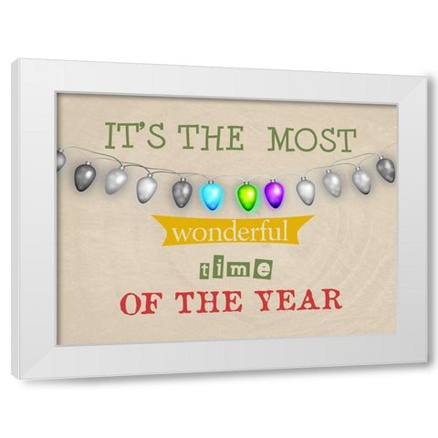 Christmas Time White Modern Wood Framed Art Print by Phillip, Jamie
