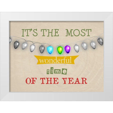 Christmas Time White Modern Wood Framed Art Print by Phillip, Jamie
