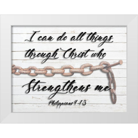 Strength White Modern Wood Framed Art Print by Phillip, Jamie