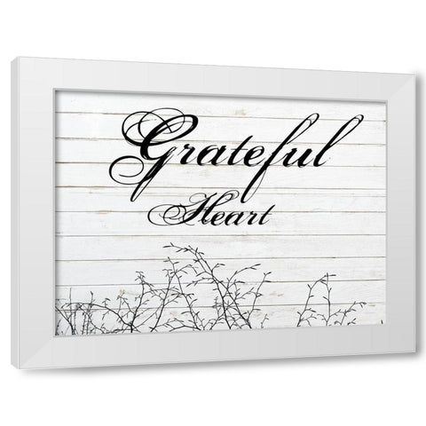 Greatful Heart White Modern Wood Framed Art Print by Phillip, Jamie
