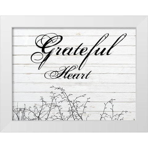 Greatful Heart White Modern Wood Framed Art Print by Phillip, Jamie