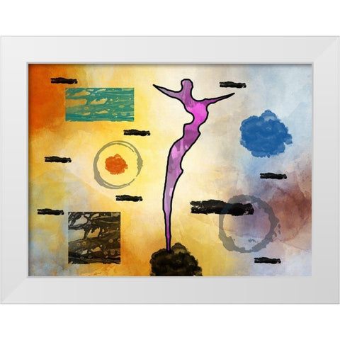 The Diver White Modern Wood Framed Art Print by Phillip, Jamie