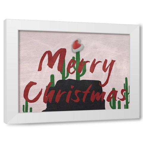 Merry Christmas White Modern Wood Framed Art Print by Phillip, Jamie
