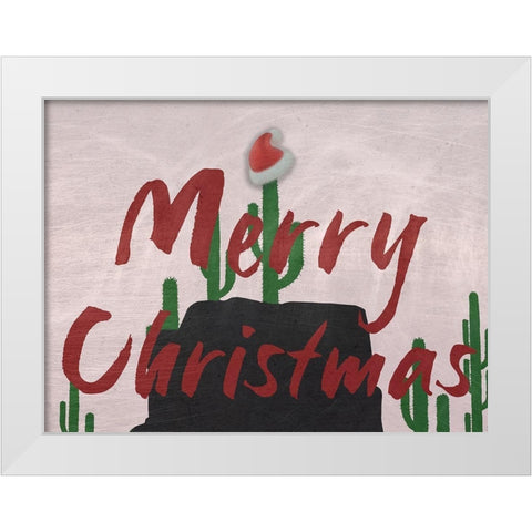 Merry Christmas White Modern Wood Framed Art Print by Phillip, Jamie