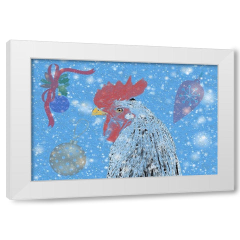 Rooster White Modern Wood Framed Art Print by Phillip, Jamie