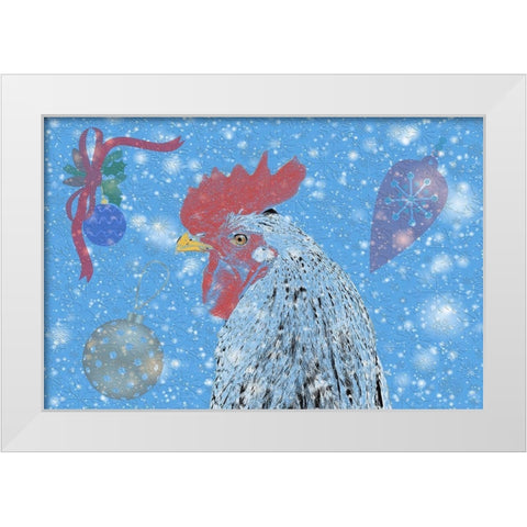 Rooster White Modern Wood Framed Art Print by Phillip, Jamie