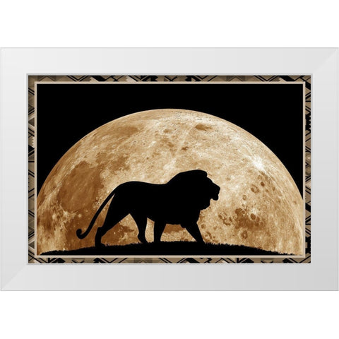 Lion White Modern Wood Framed Art Print by Phillip, Jamie