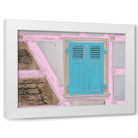 Retro Door White Modern Wood Framed Art Print by Phillip, Jamie